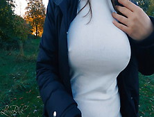 Boobwalk: White Shirt And Coat In Fall