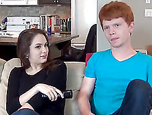 Absolutely Delicious Brunette Teen Seduces Redhead Guy