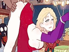 Wide Gwen Stacy Gets Rammed From Rear-End Spiderman Spiderverse Asian Cartoon