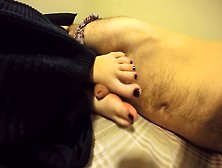 Lazy Footjob With Cum On Toes