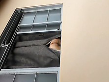 Random Kinky Dude Flashes His Hairy Butt At The Window