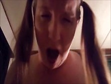Lady Adorn Riding,  Sucking,  Face Fucking And Swallows!!