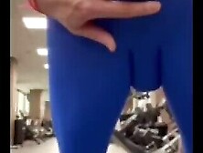 Smashing The Gym With Cum In Blue Tights