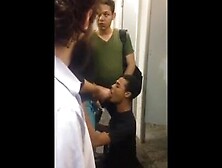 Public Restroom Blowjob By Amateur Gay Couple