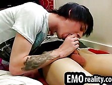 Filthy Emo Twink Makes Out As He Gets A Handjob