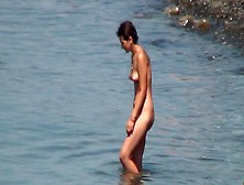 Skinny Brunette Is Posing Completely Naked