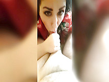 Brunette Wifey Gets A Surprise Load Of Cum In Mouth - Pov Surprise Popshot