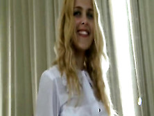 Teen Blonde In The Suit Getting Naked