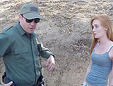 Redhead Can Get To The Usa If She Fucks The Border Patrol Outdoors