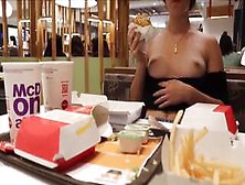 Showing Off At Mc Donald's And Touches Strangers Dick