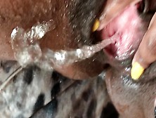 Cumming,  Fingering & Peeing All Over Myself.  Extreme Close Up