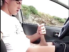 Hot College Boy Jerks Off In His Car
