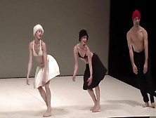 Beautiful Actresses Get Partially Naked While Acting In A Play