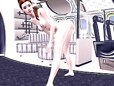 A Cute Girl In The Airplane Giving Sexy Nude Poses - 3D Animated Cartoon Porn