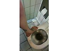 Barefoot On A Filthy Public Toilet And Tapping Some Piss