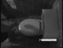 Brunette Teen Shitting In A Public Bathroom