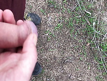 Uncut Cumshot In Slow Motion While On A Hike Outdoors