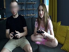 A Game Of Console With A Stepsister Turned Into A Hard Fuck Of Her Narrow Cunt - Anny Walker