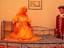 Icy Hot Redhead In A Retro Costume Takes A Cumshot After A Hardcore Humping