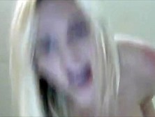 Bouncy Blonde Dangling And Rubs Her Clit