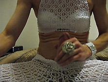 Masturbation In White Lingerie