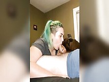 Skank Wifey Worships Penis Till He Ejaculates On Titties