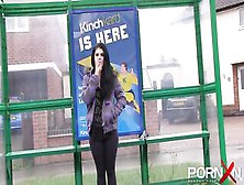Gal Brunette Hair Chick Lucia Love Pissing In Public