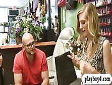 Blonde Gets Banged In The Salon For Cash