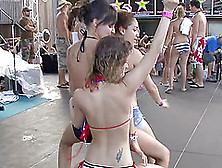 Tattooed Pornstars In Bikini Dancing Wildly In A Party Outdoor In Reality Shoot