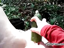 Wife Using Cucumber At Trymycam. Com