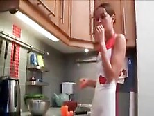Sexy Ivana Wearing Only An Apron Cooks For Her Bf