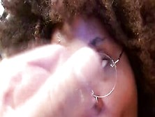 Cute Ebony Chick Blows Huge Older White Penis With Facial