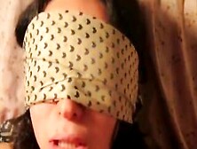 Curly Hair Girl In Blindfold Sucks Tip And Takes Big Facial