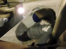 Black Goddess Urinates By The Car