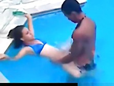 Fucking In The Pool And Shower,  While Her Friends Watchover ? This Girl Slut Doesn't Give A Shit !!!