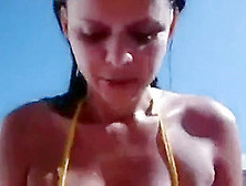 Cheating Wife Sucking And Riding Her Lovers Cock By The Pool
