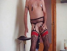 Crossdressing Sissy Strips Off Mini Skirt And Uses Sex Toy For Anal Pleasure