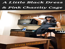 A Little Black Dress & Pink Chastity Cage Photo Shoot