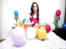 My18Teens - Stunning Girl Blows Up Balloons And Fucks Herself With A Dildo And Her Fingers