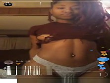 Ebony Instagram Girl Stripping For Cam In Bedroom Spicy. Nae