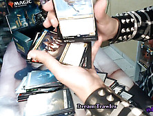 Girl Vess Opens A Magic The Gathering Theros Beyond Death Booster Cage