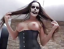 Horny Girl Was Ready For A Halloween Party,  But She Wanted A Good Fuck,  Before She Goes
