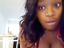 Black Chick Perform A Seducing Dance In Front Of A Webcam