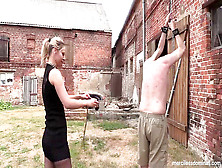 Geprügelt - Stiff Outdoor Caning With Sweetbaby And Dame Deluxe