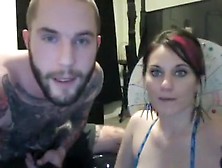Webcam Slut Sucks Hard Cock Madly Of Tattooed Guy