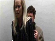 Blonde Girl Pooping While Shitting On A Guy