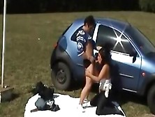 Couple Badly Fucking On The Lawn In The Park!