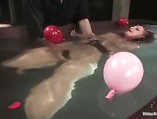 Sexy Masochist Is Chained Underwater And Has Her Twat Toyed