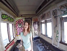 Lesbian Big Tits Redhead Fucked For Cash In Abandoned Train