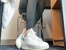 Showing You My Feet In Sneakers And White Ankle Socks